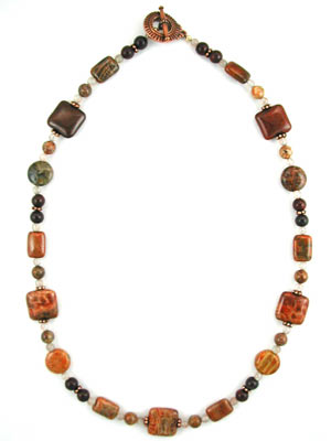 red fossil coral necklace