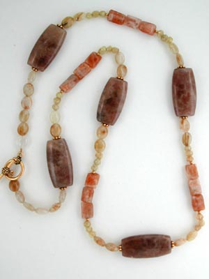 red jasper beaded necklace