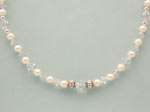 White freshwater pearl and Swarovski crystal necklace