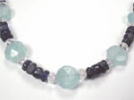 blue quartz and iolite beaded necklace
