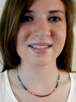 ruby, emerals. sapphire gemstone necklace