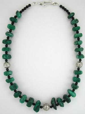 large beaded emerald necklace