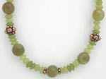 Serpentine gemstone necklace