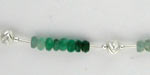 emerald and silver beads