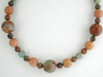 green opal and lampwork glass necklace