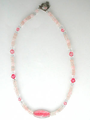 Venetian glass and rose quartz necklace