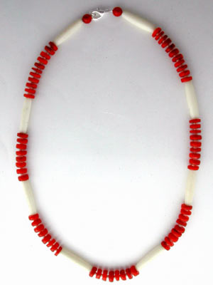 red coral beaded necklace