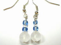 frosted quartz beaded earrings