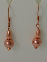 copper bead earrings