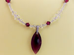 Swarovski purple crystal drop necklace