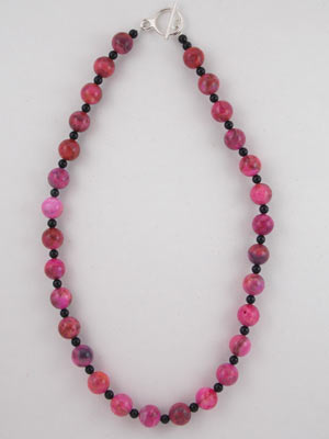 pink agate necklace