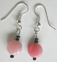 Pink jade earrings