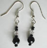 Black onyx and crystal earrings