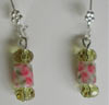 Pink Floral Glass Earrings