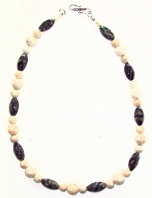 Natural Fossil and Jasper Necklace