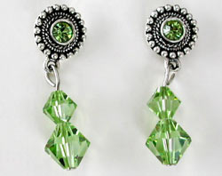 Swarovski Round Peridot Earrings