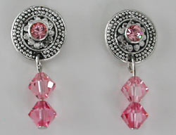 Swarovski Round Rose Earrings 