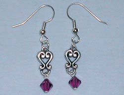 Swarovski Silver and Amethyst Earrings