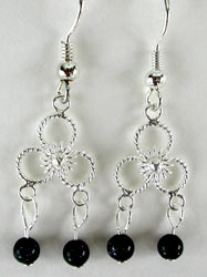 Blue Goldstone Chandelier Earrings