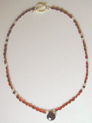 faceted garnet necklace with pendant 