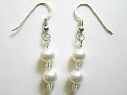 white pearl and rock crystal earrings
