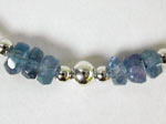 silver and tanzanite necklace-close
