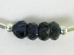 silver and iolite necklace-close