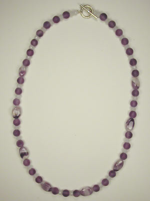 matte and banded amethyst necklace