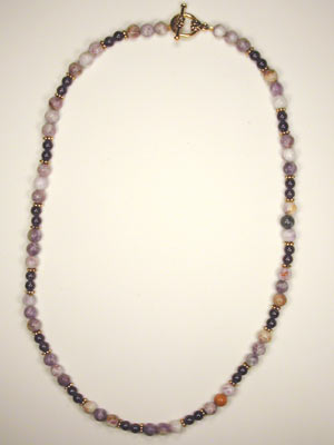 sugalite and dark amethyst necklace