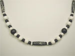Black and white wood and horn necklace