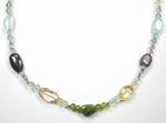 amethyst, blue topaz, citrine and peridot ovals necklace