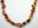 carnelian barrel and chip necklace
