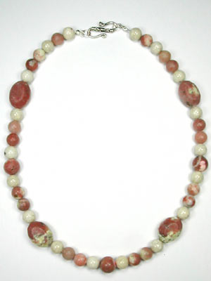 pink lepidolite ovals necklace