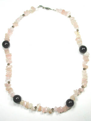 smoky and rose quartz necklace