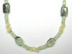 green tourmalinated quartz and citrine necklace