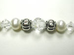 Swarovski crystal and freshwater pearl close up