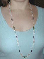 2 necklaces combined to make extra long necklace
