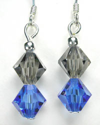 blue and gray swarovski earrings