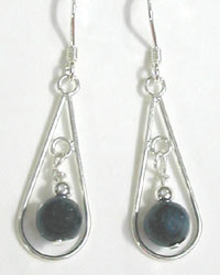 silver and spectrolite earrings
