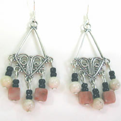pink lepidolite chandelier earrings