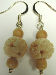 handcrafted carved bone earrings
