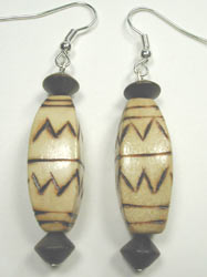 handcrfted zig-zag burnt wood earrings