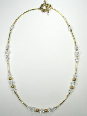 Swarovski crystal on gold necklace