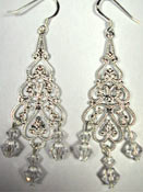 crystal and silver chandelier earrings