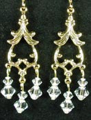 Crystal and gold chandelier earrings
