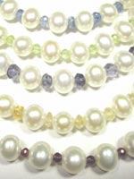 pearl and gemstone necklace set