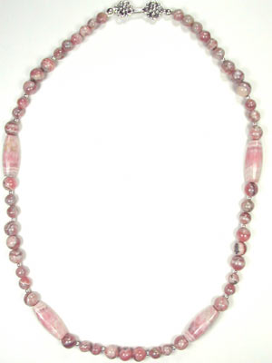 handcrafted rhodocrosite gemstone necklace