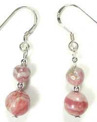 handmade rhodocrosite earrings