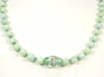 green opal and lampwork glass necklace