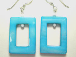 handcrafted blue mother of pearl earrings